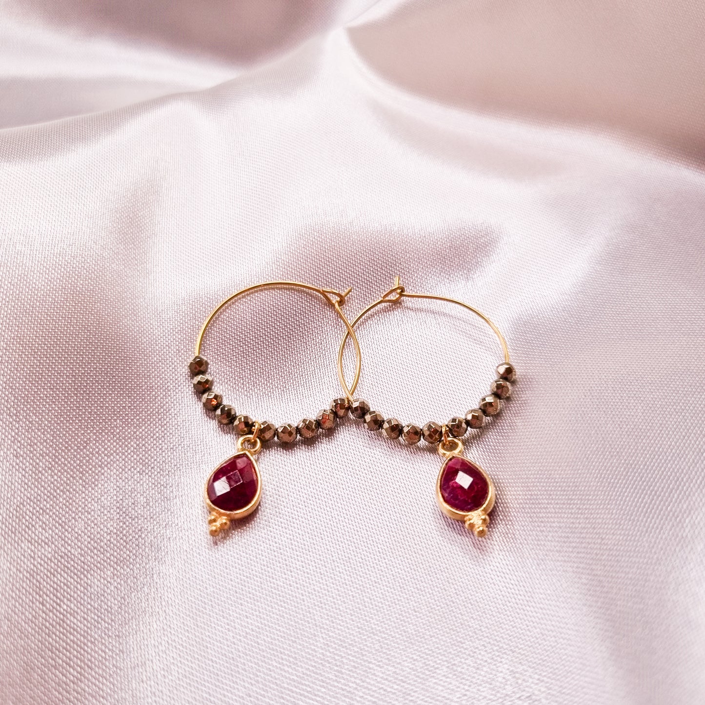 Boucles d'oreilles Pénélope Rubellite